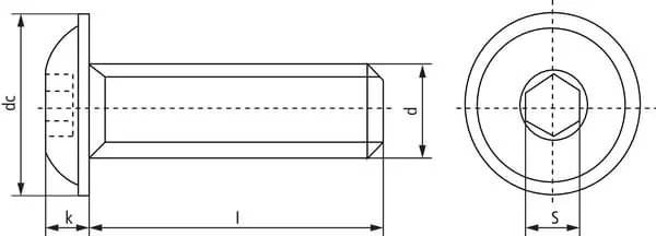 Kramp - ISO7380ULF860109 - Flachrund-Sechskantschraube 10.9