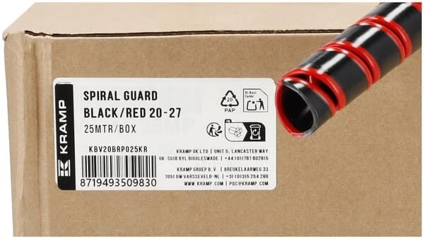 Kramp - KBV20BRP025KR - Spiral-Schutz Schwarz/Rot 20-27 25m