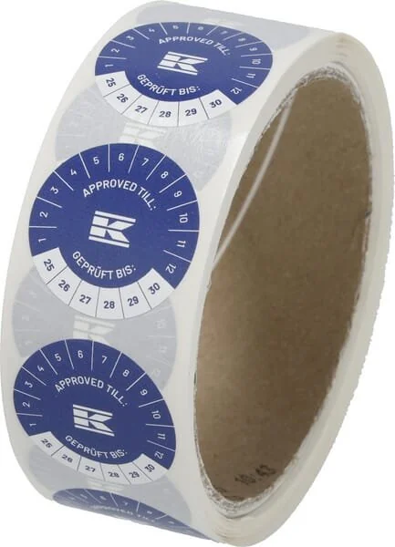 Kramp - KEA1ED - Aufkleberrolle "Geprüft bis" EN+DE, Blau