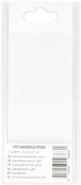 Kramp - KR1440890021P06B - Flachsteckhülse, Gelb 6.3x0.8mm - 4.0-6.0mm² (6)