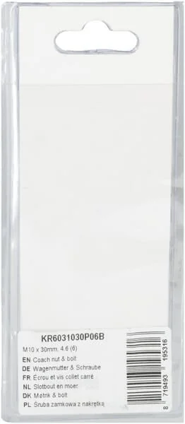 Kramp - KR6031030P06B - Flachrundschraube mit Mutter M10x30mm, 4.6 (6)