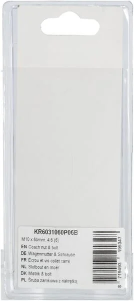 Kramp - KR6031060P06B - Flachrundschraube mit Mutter M10x60mm, 4.6 (6)