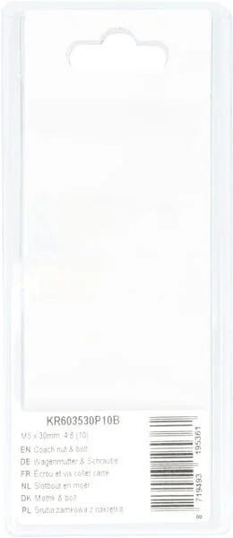 Kramp - KR603530P10B - Flachrundschraube mit Mutter M5x30mm, 4.6 (10)
