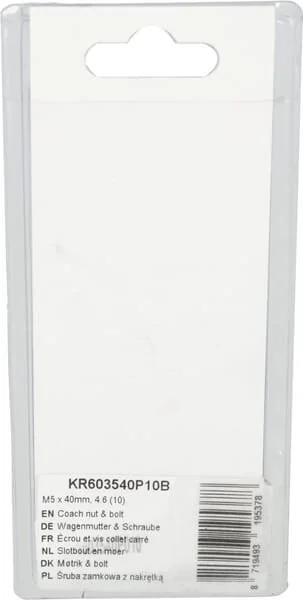 Kramp - KR603540P10B - Flachrundschraube mit Mutter M5x40mm, 4.6 (10)