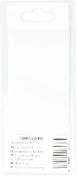 Kramp - KR603630P10B - Flachrundschraube mit Mutter M6x30mm, 4.6 (10)