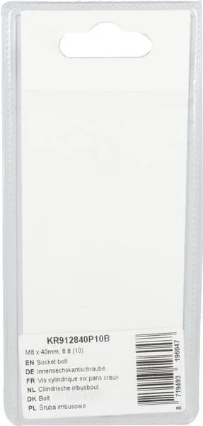 Kramp - KR912840P10B - Innensechskantschraube M8x40mm, 8.8 (10)