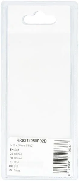 Kramp - KR9312080P02B - Schraube Mm, 8.8 (2)