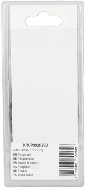 Kramp - KRCP992P20B - Pflugschraube M10x35mm, TOCC (20)