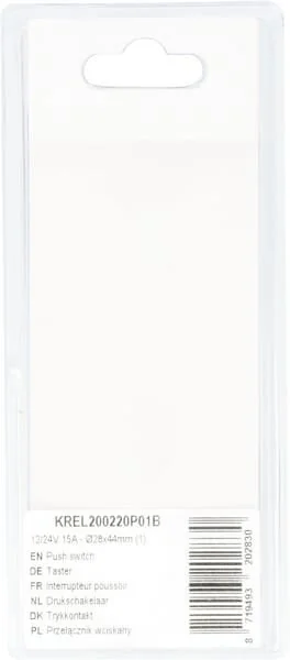 Kramp - KREL200220P01B - Druckschalter 12/24V 15A - Durchmesser 28x44mm (1)