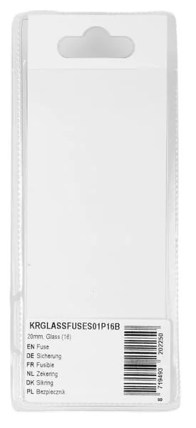 Kramp - KRGLASSFUSES01P16B - Sicherung 20mm, Glas (16)