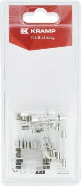 Kramp - KRGLASSFUSES02P18B - Sicherung 32mm, Glas (18)