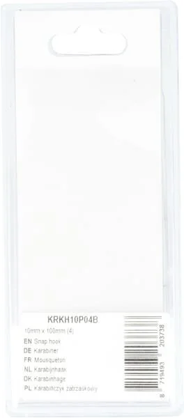 Kramp - KRKH10P04B - Karabinerhaken 10mm x 100mm (4)
