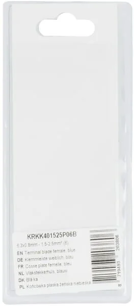 Kramp - KRKK401525P06B - Flachsteckhülse, Blau 6.3x0.8mm - 1.5-2.5mm² (6)