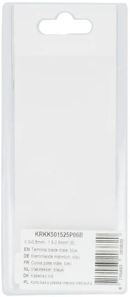 Kramp - KRKK501525P06B - Flachstecker, Blau 6.3x0.8mm - 1.5-2.5mm² (6)