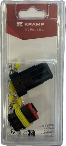 Kramp - KRLA890PAIR3P01B - Stecker und Buchsensatz Superseal 3 Pin (1)