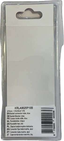 Kramp - KRLA9025P10B - Rundsteckverbinder Stecker, Blau - 1.5-2.5mm² (10)