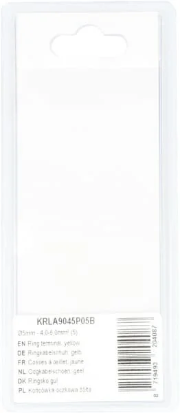 Kramp - KRLA9045P05B - Ringkabelschuh, Gelb - 4.0-6.0mm² (5)