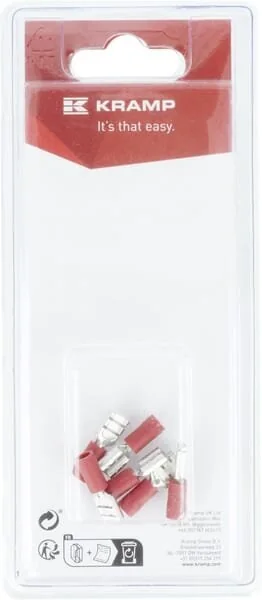Kramp - KRLA9075P06B - Flachsteckhülse, Rot 6.3x0.8mm - 0.5-1.0mm² (6)