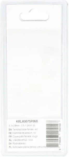 Kramp - KRLA9075P06B - Flachsteckhülse, Rot 6.3x0.8mm - 0.5-1.0mm² (6)