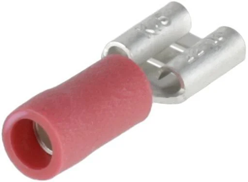 Kramp - KRLA9075P06B - Flachsteckhülse, Rot 6.3x0.8mm - 0.5-1.0mm² (6)