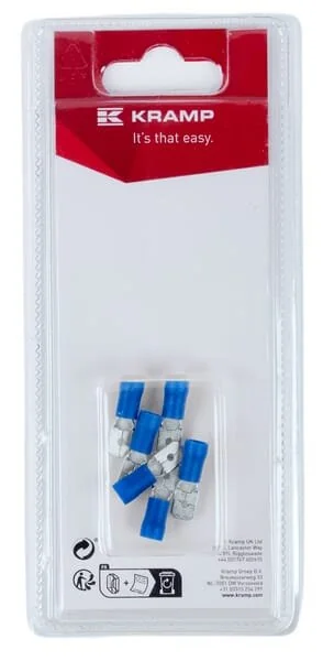 Kramp - KRLA9120P06B - Flachstecker, Blau 6.3x0.8mm - 1.5-2.5mm² (6)