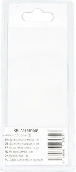 Kramp - KRLA9125P06B - Rundsteckverbinder Buchse, Rot 4.0mm - 0.5-1.0mm² (6)
