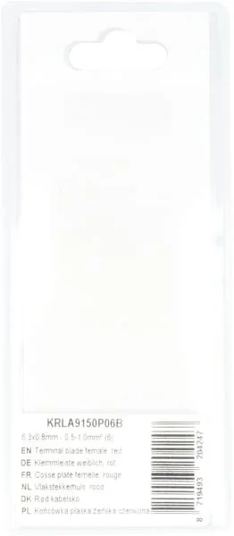Kramp - KRLA9150P06B - Flachsteckhülse, Rot 6.3x0.8mm - 0.5-1.0mm² (6)