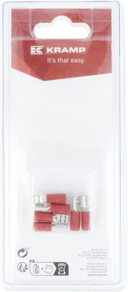 Kramp - KRLA9230P06B - Flachsteckhülse, Rot 4.8x0.8mm - 0.5-1.0mm² (6)
