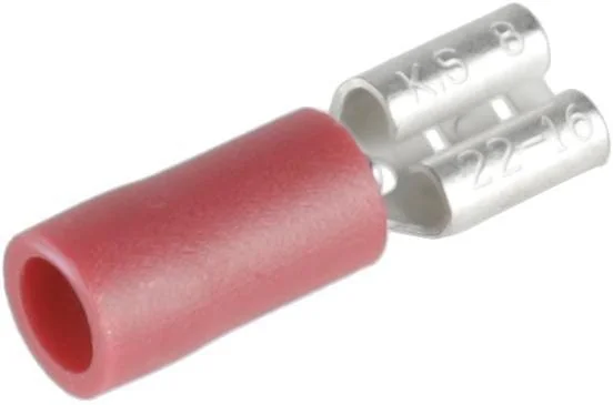 Kramp - KRLA9230P06B - Flachsteckhülse, Rot 4.8x0.8mm - 0.5-1.0mm² (6)