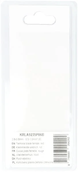 Kramp - KRLA9235P06B - Flachsteckhülse, Rot 2.8x0.8mm - 0.5-1.0mm² (6)