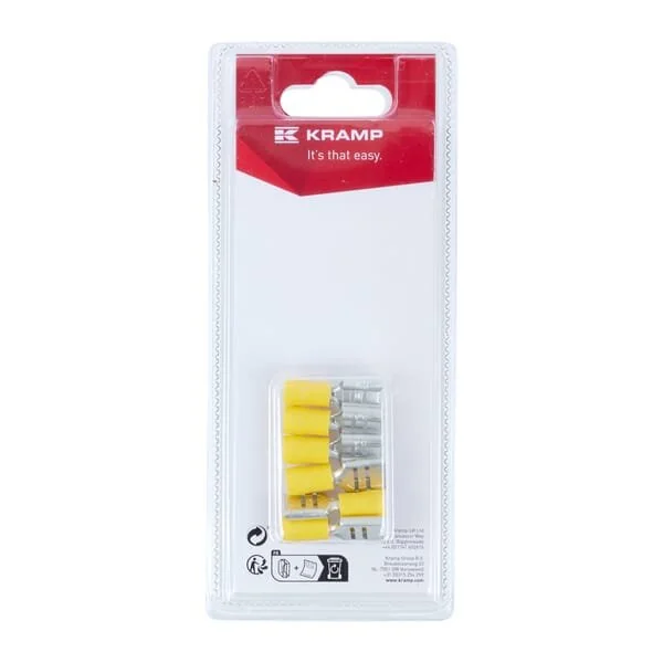 Kramp - KRLA9245P06B - Flachsteckhülse, Gelb 9.4x1.2mm - 4.0-6.0mm² (6)