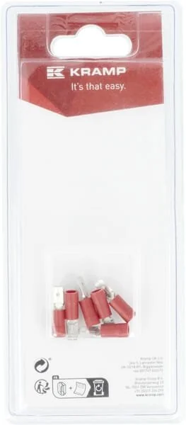 Kramp - KRLA9255P06B - Anschlussklemme Stecker, Rot 4.8x0.8mm - 0.5-1.0mm² (6)