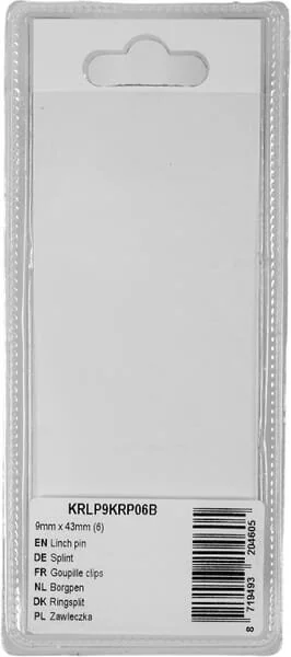 Kramp - KRLP9KRP06B - Steckbolzen 9mm x 43mm (6)