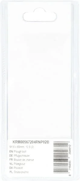 Kramp - KRM00567204RNP02B - Pflugschraube M16x60mm, 12.9 (2)
