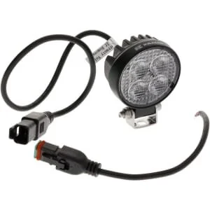 Kramp - LA10606 - Arbeitsleuchte LED, 12W, 1200lm, rund, 12/, weiß, Deutsch Stecker, Flutlicht, 8LEDs