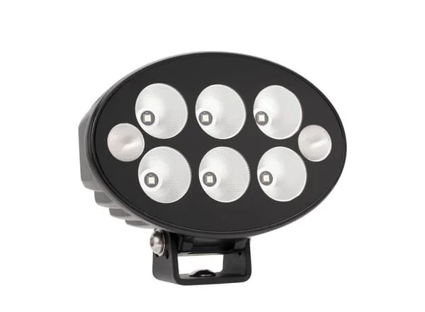 Kramp - LA10621 - Arbeitslicht+Warnlicht Orange LED, 36W, 3500lm, Oval, 12, mm, Flutlicht, 6+2LED's, Schwarze Serie