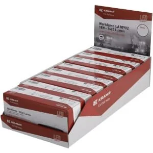 Kramp - LA10902BOX - Arbeitsleuchte LED, 18W, 1620lm, rechteckig, weiß, mm, Punktstrahl, (Karton mit 8 Stk.)