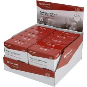 Kramp - LA10903BOX - Arbeitsleuchte LED, 24W, 2000lm, quadratisch, weiß, mm, Punktstrahl, (Karton mit 10 Stk.)