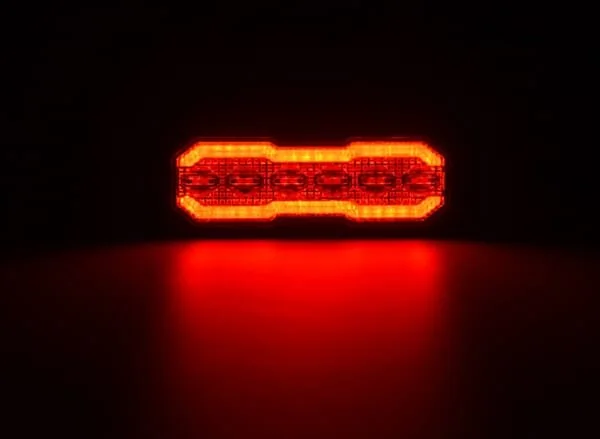 Kramp - LA20162 - Blinkende Warnleuchte / Heckpositionsleuchte LED, Rechteckig, 12/, Orange/Rot, 12/42 LEDs