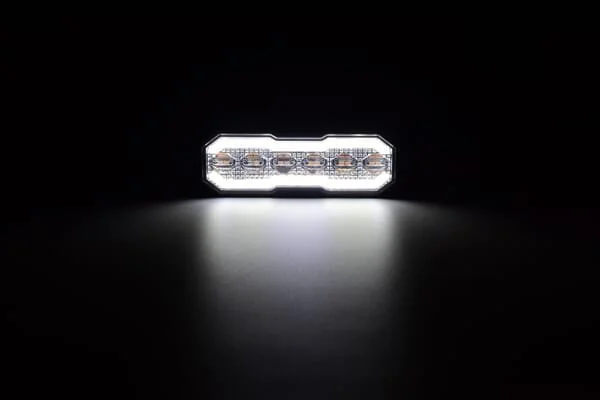 Kramp - LA20163 - Blinkende Warnleuchte / Rückfahrleuchte LED, Rechteckig, Orange/Weiß, 12/42 LEDs