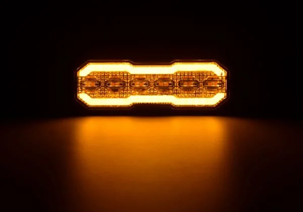 Kramp - LA20164 - Blinkende Warnleuchte / Seitenmarkierungsleuchte LED, Rechteckig, Orange/Orange, 12/42 LEDs
