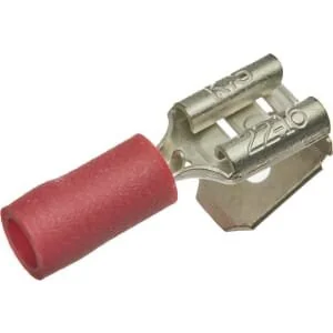 Kramp - LA9130CKR - Flachstecker Piggy Back, Buchse/Stecker Rot, 0.5-1mm² 6.4x0.8mm (100x)