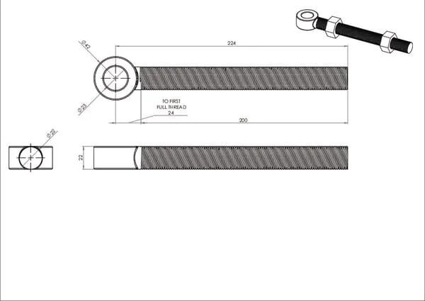 Kramp - TO8251E - Ringschraube 8 Inches für 3/4 Inches Bolzen