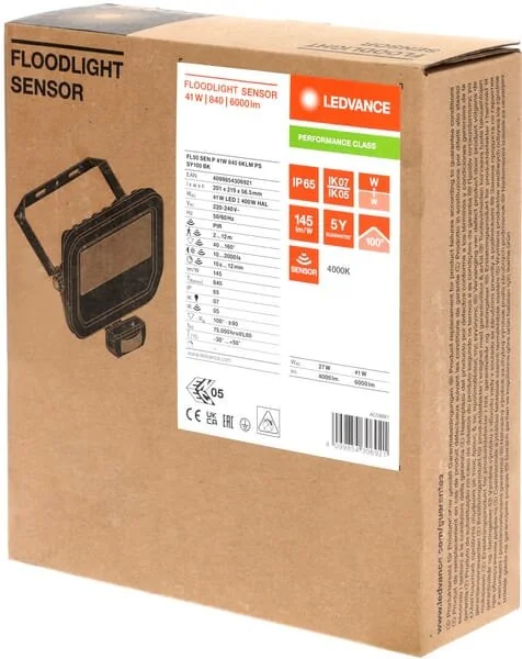 Ledvance - LVFL50830SBKG4 - Flutlicht 41W 3000K Sensor