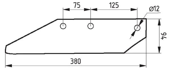 Molbro - 5140131125R - Flügelschar Links CLB-CLC Kverneland Bonator Untergrundlockerer