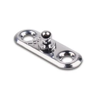 Non Original - PL11446 - Schnellverschluss-Unterteil, Für Stoff-/Stoffbefestigung, Zum Schrauben (2 Löcher), Messing verchromt (Hochglanz-Oberfläche)