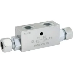 Oleodinamica Marchesini - C056V0135 - Gesteuertes Zwillings-Durchflussregelventil VBPDE-2, G1/2 Zoll - 15L