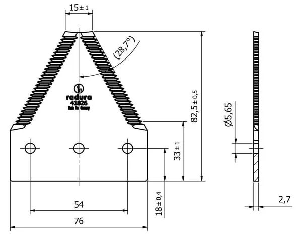 Schumacher - K343901N - Messersegment Oben Gezahnt MacDon