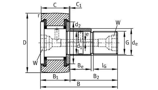SKF - KRE22PPA - Stehbolzen-Laufrolle