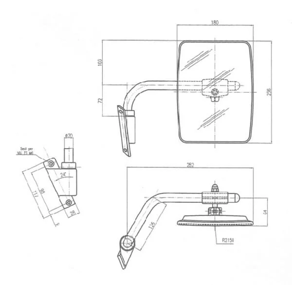 Smat Nord - 6480003 - Spiegel mit Arm Links